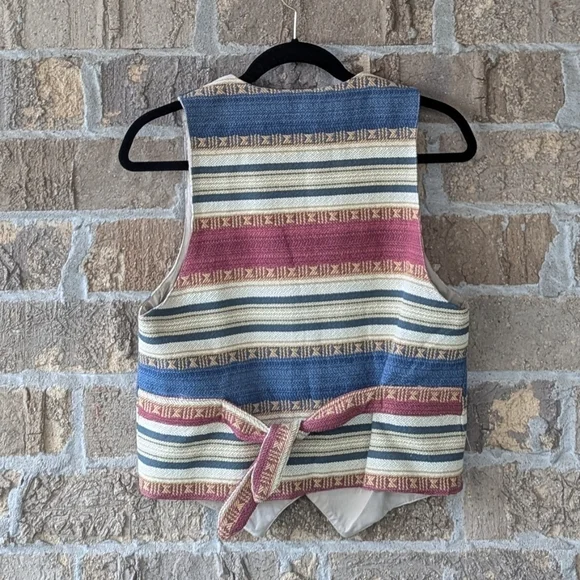 VTG 80s American Trendsetter Southwestern Stripe Vest Size Medium - Picture 5 of 10